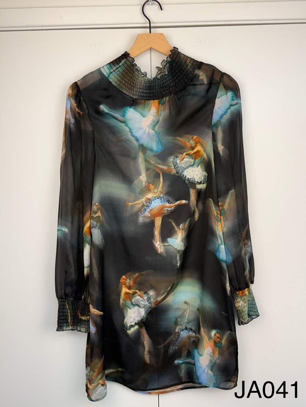 Ted Baker Ballerina Print Sheer Chiffon Dress Size 1